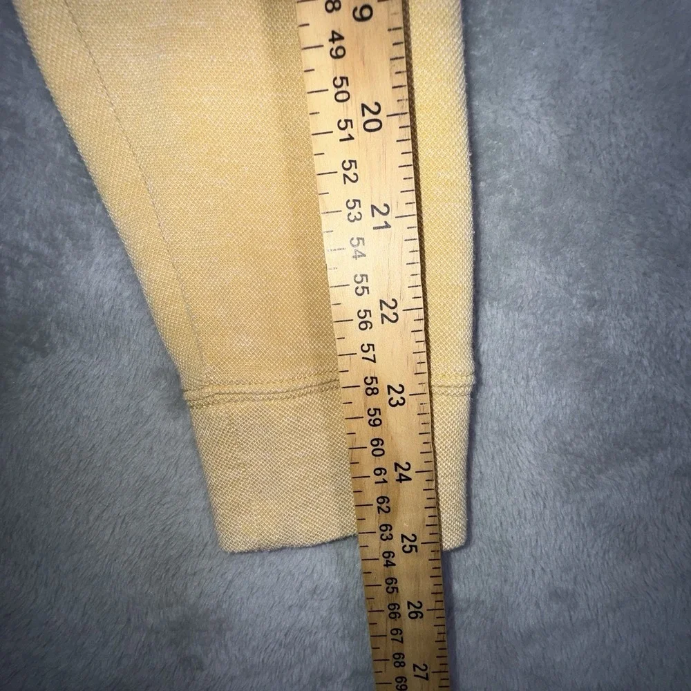 L.L. BEAN Mens 1/4 Zip Pullover High Neck Sweatshirt Yellow Logo Size Medium